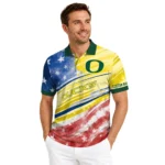 Oregon Ducks Polo Shirt Custom Star Stripes Red Blue Best Selling
