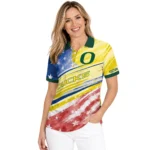 Oregon Ducks Polo Shirt Custom Star Stripes Red Blue Best Selling