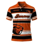 Oregon State Beavers Polo Shirt Customized Horizontal Blocks Orange Best Selling