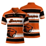 Oregon State Beavers Polo Shirt Customized Horizontal Blocks Orange Best Selling