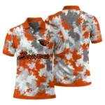 Oregon State Beavers Polo Shirt Customized Pixel Camo Orange Best Selling