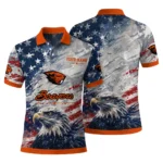 Oregon State Beavers Polo Shirt Customized Star Brushstrokes Orange Blue Best Selling