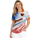 Oregon State Beavers Polo Shirt Customized Star Stripes Red Blue Best Selling