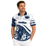Penn State Nittany Lions Polo Shirt Customized Floral Angles Blue White Best Selling