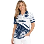 Penn State Nittany Lions Polo Shirt Customized Floral Angles Blue White Best Selling