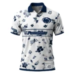 Penn State Nittany Lions Polo Shirt Customized Floral Pinstripe Blue White Best Selling