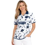 Penn State Nittany Lions Polo Shirt Customized Floral Pinstripe Blue White Best Selling