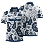 Penn State Nittany Lions Polo Shirt Customized Paisley Florals Blue White Best Selling