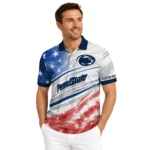 Penn State Nittany Lions Polo Shirt Customized Star Stripes Red Blue Best Selling