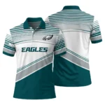 Philadelphia Eagles Polo Shirt Custom Slanted Stripes Green White Best Selling
