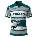 Philadelphia Eagles Polo Shirt Personalized Horizontal Blocks Green Best Selling