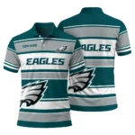 Philadelphia Eagles Polo Shirt Personalized Horizontal Blocks Green Best Selling