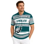 Philadelphia Eagles Polo Shirt Personalized Horizontal Blocks Green Best Selling