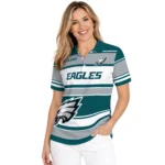 Philadelphia Eagles Polo Shirt Personalized Horizontal Blocks Green Best Selling