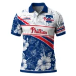 Philadelphia Phillies Polo Shirt Customized Floral Angles Blue White Best Selling