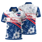 Philadelphia Phillies Polo Shirt Customized Floral Angles Blue White Best Selling