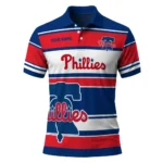 Philadelphia Phillies Polo Shirt Customized Horizontal Blocks Blue Best Selling