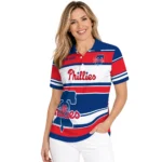 Philadelphia Phillies Polo Shirt Customized Horizontal Blocks Blue Best Selling
