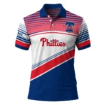 Philadelphia Phillies Polo Shirt Customized Slanted Stripes Blue White Best Selling