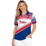 Philadelphia Phillies Polo Shirt Customized Slanted Stripes Blue White Best Selling