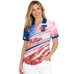 Philadelphia Phillies Polo Shirt Customized Star Stripes Red Blue Best Selling