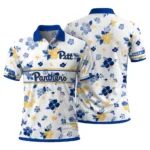 Pittsburgh Panthers Polo Shirt Customized Floral Pinstripe Royal Blue White Best Selling