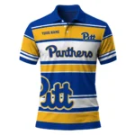 Pittsburgh Panthers Polo Shirt Customized Horizontal Blocks Royal Blue Best Selling