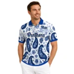 Pittsburgh Panthers Polo Shirt Customized Paisley Florals Royal Blue White Best Selling