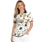 Pittsburgh Pirates Polo Shirt Personalized Floral Pinstripe Black White Best Selling