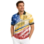 Pittsburgh Pirates Polo Shirt Personalized Star Stripes Red Blue Best Selling