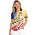 Pittsburgh Pirates Polo Shirt Personalized Star Stripes Red Blue Best Selling