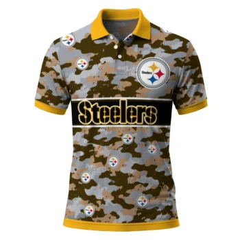 Pittsburgh Steelers Polo Shirt Customized Camo Band Gold Best Selling