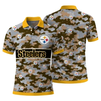 Pittsburgh Steelers Polo Shirt Customized Camo Band Gold Fashion Forward