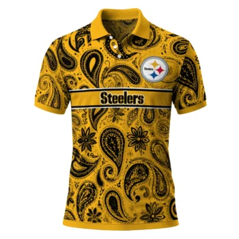 Pittsburgh Steelers Polo Shirt Customized Paisley Band Gold Best Selling