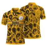 Pittsburgh Steelers Polo Shirt Customized Paisley Band Gold Best Selling