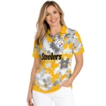 Pittsburgh Steelers Polo Shirt Customized Pixel Camo Gold Best Selling