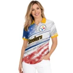 Pittsburgh Steelers Polo Shirt Personalized Star Stripes Red Blue Best Selling