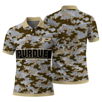 Purdue Boilermakers Polo Shirt Personalized Camo Band Gold Fashion Forward