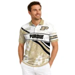 Purdue Boilermakers Polo Shirt Personalized Floral Angles Gold White Best Selling