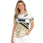 Purdue Boilermakers Polo Shirt Personalized Floral Angles Gold White Best Selling