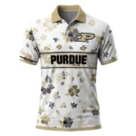 Purdue Boilermakers Polo Shirt Personalized Floral Pinstripe Gold White Best Selling