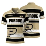 Purdue Boilermakers Polo Shirt Personalized Horizontal Blocks Gold Best Selling