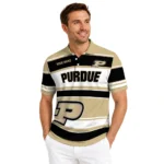 Purdue Boilermakers Polo Shirt Personalized Horizontal Blocks Gold Best Selling