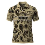Purdue Boilermakers Polo Shirt Personalized Paisley Band Gold Best Selling