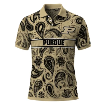 Purdue Boilermakers Polo Shirt Personalized Paisley Band Gold Best Selling