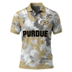 Purdue Boilermakers Polo Shirt Personalized Pixel Camo Gold Best Selling
