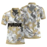 Purdue Boilermakers Polo Shirt Personalized Pixel Camo Gold Best Selling