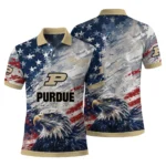 Purdue Boilermakers Polo Shirt Personalized Star Brushstrokes Gold Blue Best Selling