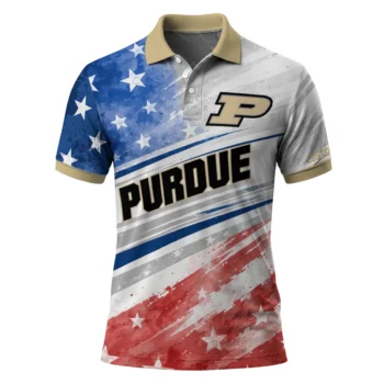 Purdue Boilermakers Polo Shirt Personalized Star Stripes Red Blue Best Selling