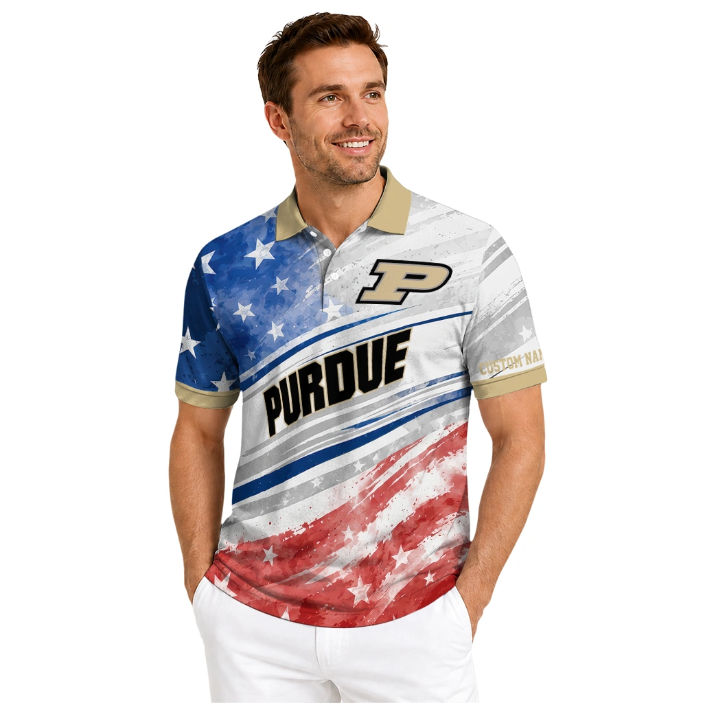 Purdue Boilermakers Polo Shirt Personalized Star Stripes Red Blue High Quality Purdue Boilermakers Polo Shirt Personalized Star Stripes Red Blue High Quality